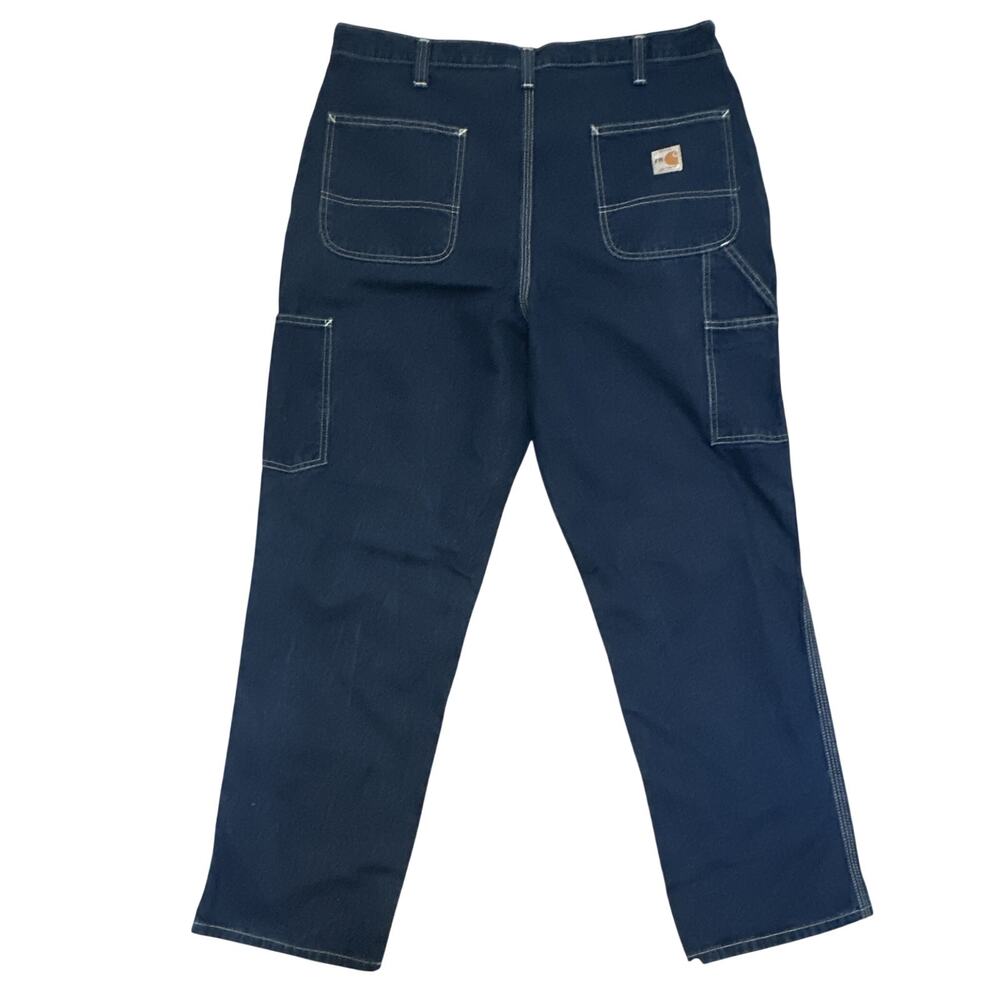 Carhartt FRB13 Carpenter Jeans Men 38x32 Dark Blue Flame Resistant FR Workwear